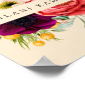 Elegantes Watercolor Floral Champagne Business Poster (Ecke)