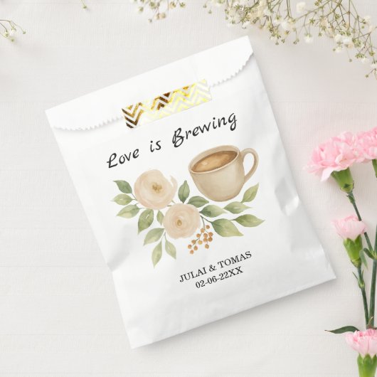 Elegantes Watercolor Floral Coffee Brautparty Geschenktütchen (Versiegelt)