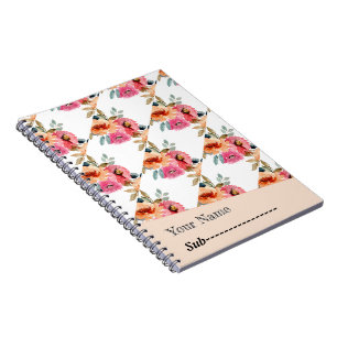 Elegantes Watercolor Floral Notebook Notizblock