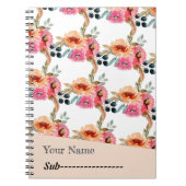 Elegantes Watercolor Floral Notebook Notizblock (Vorderseite)