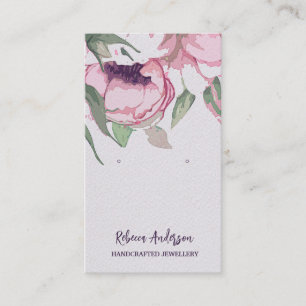 Elegantes Watercolor Floral Ohrringe Display Visitenkarte