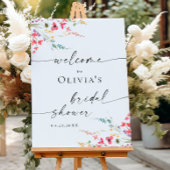 Elegantes Watercolor Floral WELCOME Brautparty Poster