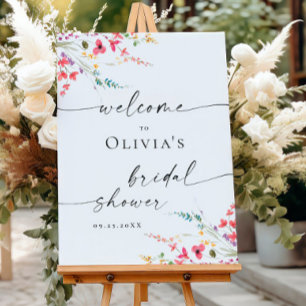 Elegantes Watercolor Floral WELCOME Brautparty Poster