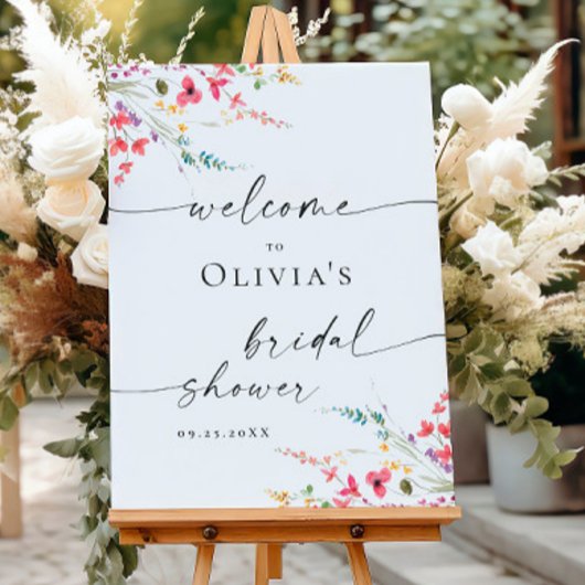 Elegantes Watercolor Floral WELCOME Brautparty Poster