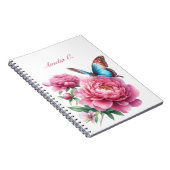 Elegantes Watercolor Floral White Notebook Notizblock (Rechte Seite)