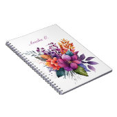 Elegantes Watercolor Floral White Notebook Notizblock (Rechte Seite)