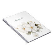 Elegantes Watercolor Floral White Notebook Notizblock (Rechte Seite)