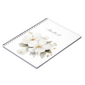 Elegantes Watercolor Floral White Notebook Notizblock (Linke Seite)