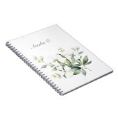 Elegantes Watercolor Floral White Notebook Notizblock (Rechte Seite)