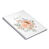 Elegantes Watercolor Floral White Notebook Notizblock (Rechte Seite)