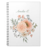 Elegantes Watercolor Floral White Notebook Notizblock (Vorderseite)