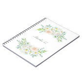 Elegantes Watercolor Floral White Notebook Notizblock (Linke Seite)