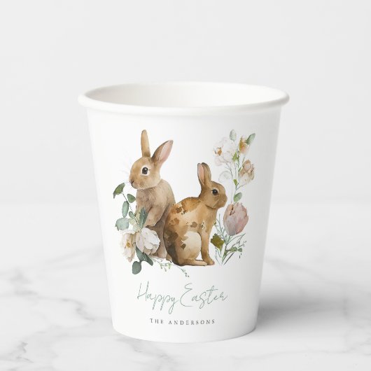 Elegantes Watercolor Florentiner Ostern Pappbecher (Vorderseite)