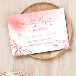 Elegantes Watercolor Foliage RSVP Karte