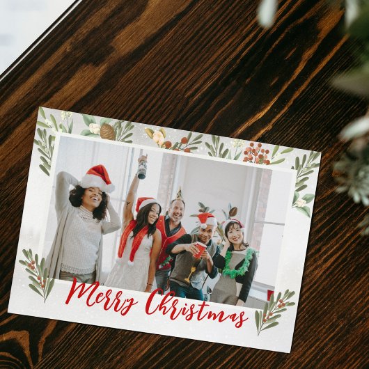 Elegantes Watercolor Foliage Weihnachten