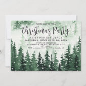 Elegantes Watercolor Forest Weihnachts-Party Einladung (Vorderseite)