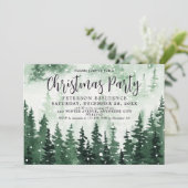 Elegantes Watercolor Forest Weihnachts-Party Einladung (Stehend Vorderseite)