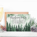 Elegantes Watercolor Forest Weihnachts-Party Einladung<br><div class="desc">Aquarellfarben rustikale grüne Waldmalerei Weihnachtsfeiertage Party Einladung. Personalisierbar!</div>