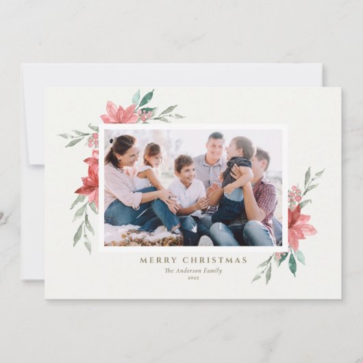 Elegantes Watercolor Foto zu Weihnachten Blume (Vorderseite)