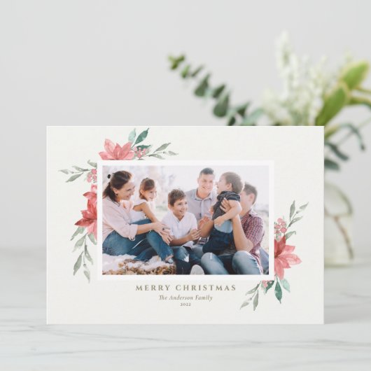 Elegantes Watercolor Foto zu Weihnachten Blume (Stehend Vorderseite)