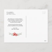 Elegantes Watercolor Foto zu Weihnachten Blume (Rückseite)