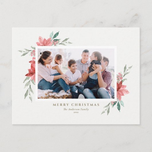 Elegantes Watercolor Foto zu Weihnachten Blume (Vorderseite)