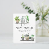 Elegantes Watercolor Garden Grow Moving Ankündigun Postkarte (Stehend Vorderseite)