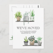 Elegantes Watercolor Garden Grow Moving Ankündigun Postkarte (Vorne/Hinten)