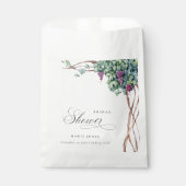 Elegantes Watercolor Grapevine Foliage Brautparty Geschenktütchen (Vorderseite)