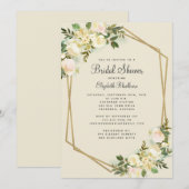 Elegantes Watercolor Green Foilage Brautparty Einladung (Vorne/Hinten)