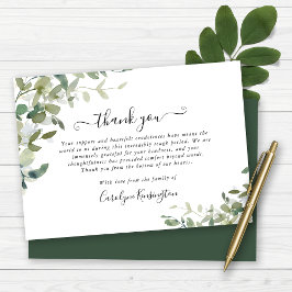Elegantes Watercolor Greenerity Beileid Vielen Dan Dankeskarte