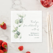 Elegantes Watercolor Greenerity Script-Brautparty Serviette (Beispiel)