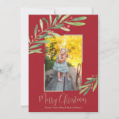 Elegantes Watercolor Grün Weihnachten Foto (Vorderseite)