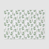 Elegantes Watercolor Grüne Blätter Botanischer Url Seidenpapier (Vorderseite)