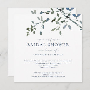 Elegantes Watercolor Grüne Weinroute Brautparty Einladung