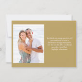 Elegantes Watercolor Grünes Foto Gold Dankeskarte (Rückseite)