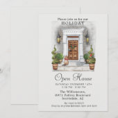 Elegantes Watercolor Holiday Open House Einladung (Vorne/Hinten)