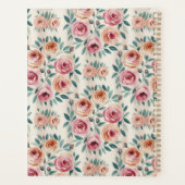 Elegantes Watercolor Hübsch Floral Monogramm Planer (Rückseite)