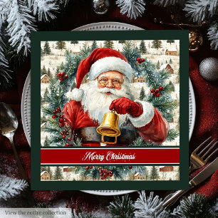 Elegantes Watercolor Klassisches Santa Party Napki Serviette