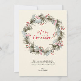 Elegantes Watercolor Kraut Personalisiertes Foto Feiertagskarte