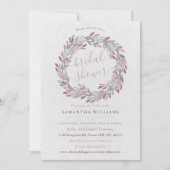 Elegantes Watercolor Laurel Wreath Brautparty Einladung (Vorderseite)