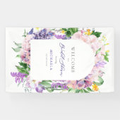 Elegantes Watercolor Lavender Blume Brautparty Banner (Horizontal)