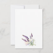 Elegantes Watercolor Lavender Blume Hochzeit RSVP Karte (Rückseite)