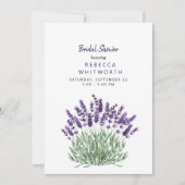 Elegantes Watercolor Lavender Brautparty Einladung (Vorderseite)