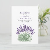 Elegantes Watercolor Lavender Brautparty Einladung (Stehend Vorderseite)