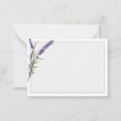 Elegantes Watercolor Lavender Memorial Vielen Dank Mitteilungskarte (Rückseite)