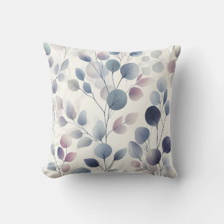 Elegantes Watercolor Leaf Soft Pastel Botanischer  Kissen