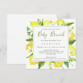 Elegantes Watercolor Lemon Botanical Baby Brunch Einladung (Vorne/Hinten)