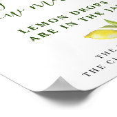 Elegantes Watercolor Lemon Brautparty Poster (Ecke)