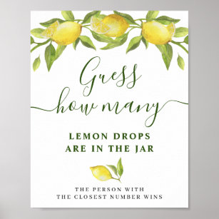 Elegantes Watercolor Lemon Brautparty Poster